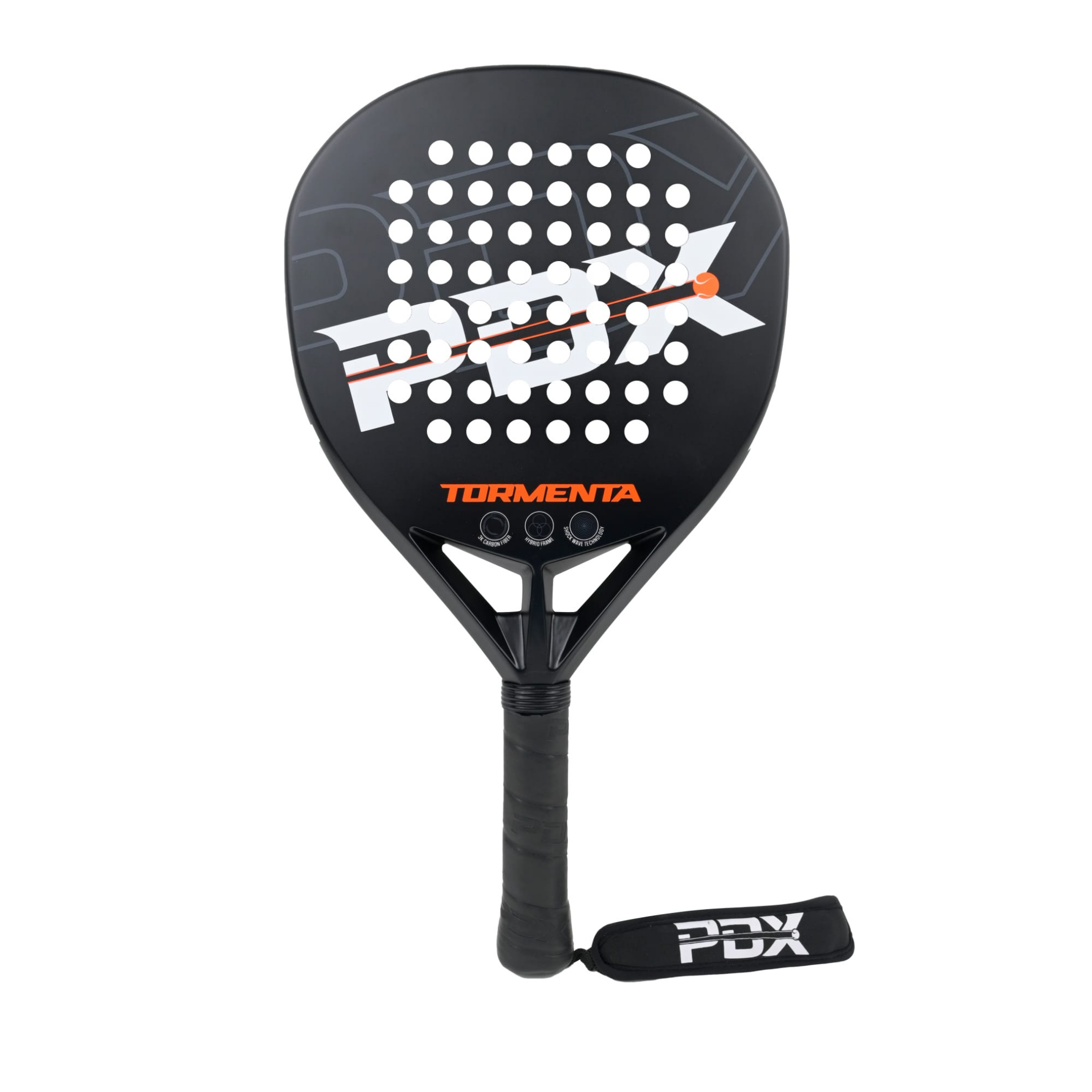 PDX Tormenta Intermediate Padel Racket | Full Carbon Fibre | 365g Diamond | Power