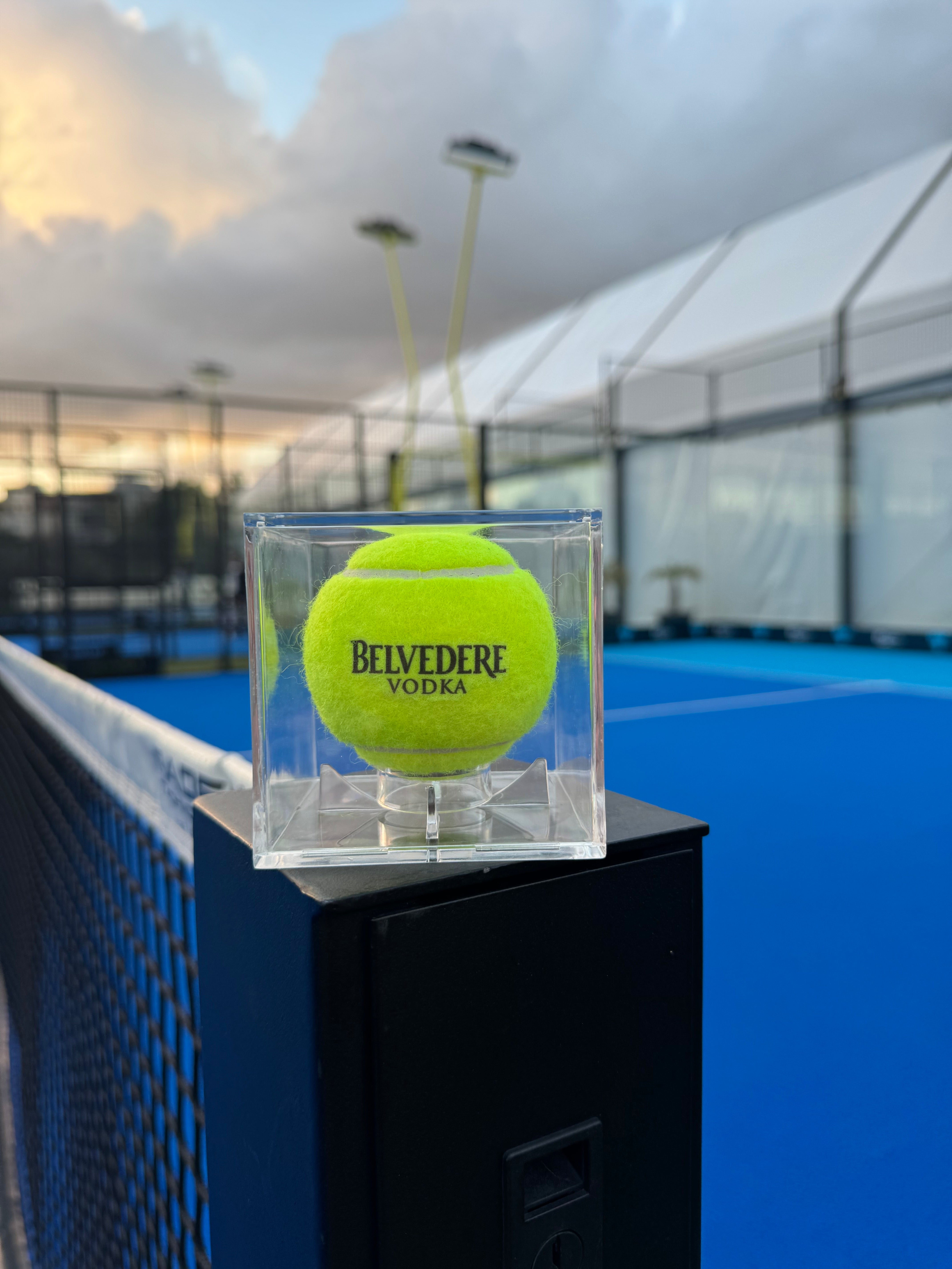 Custom padel balls trophy case