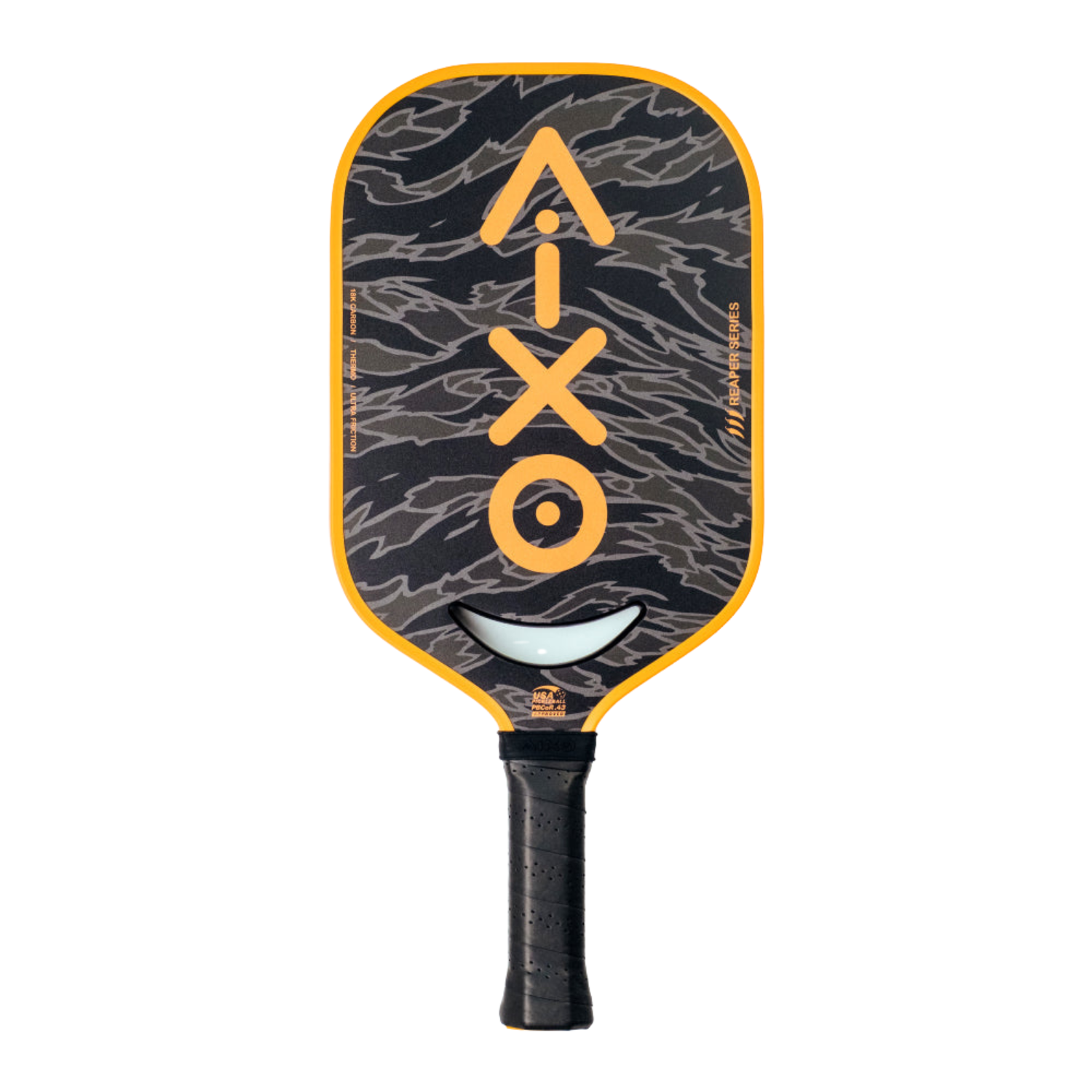 Aixo P14C Reaper Series Tiger King 18K Raw Carbon Pickleball Paddle