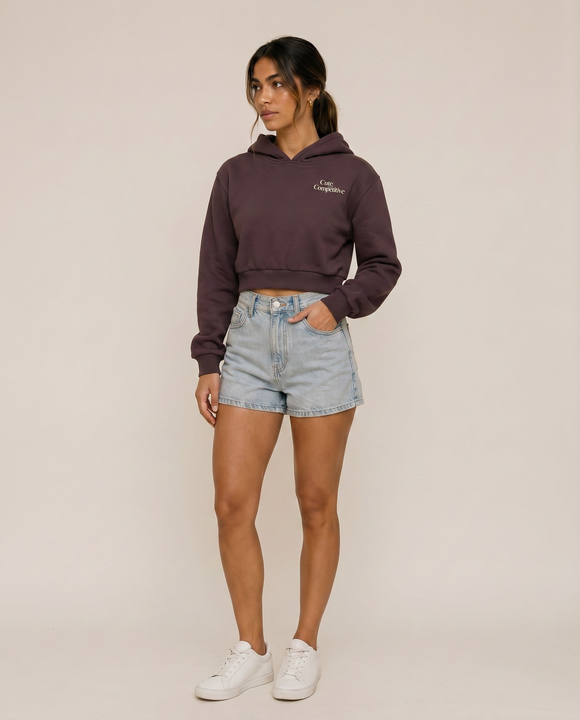 Cute and Competitive Cropped Hoodie