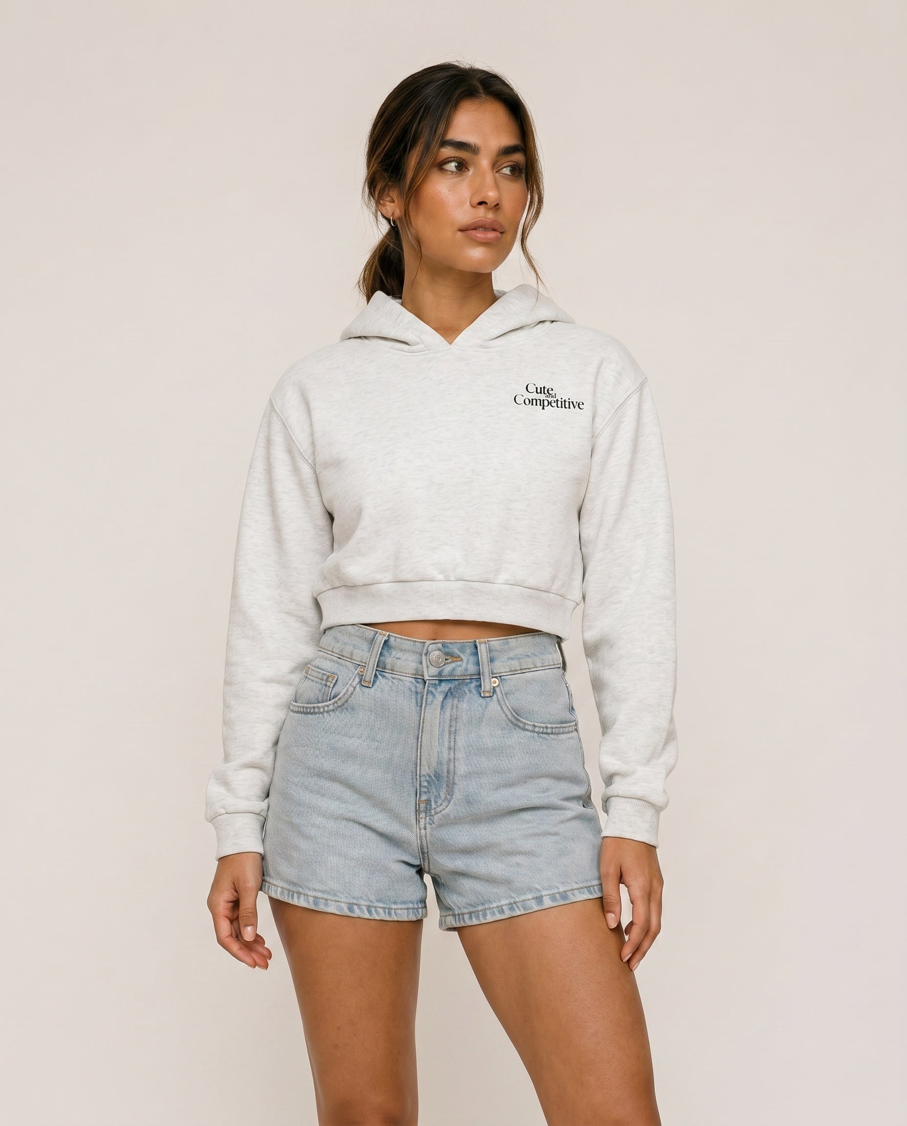 Cute and Competitive Cropped Hoodie