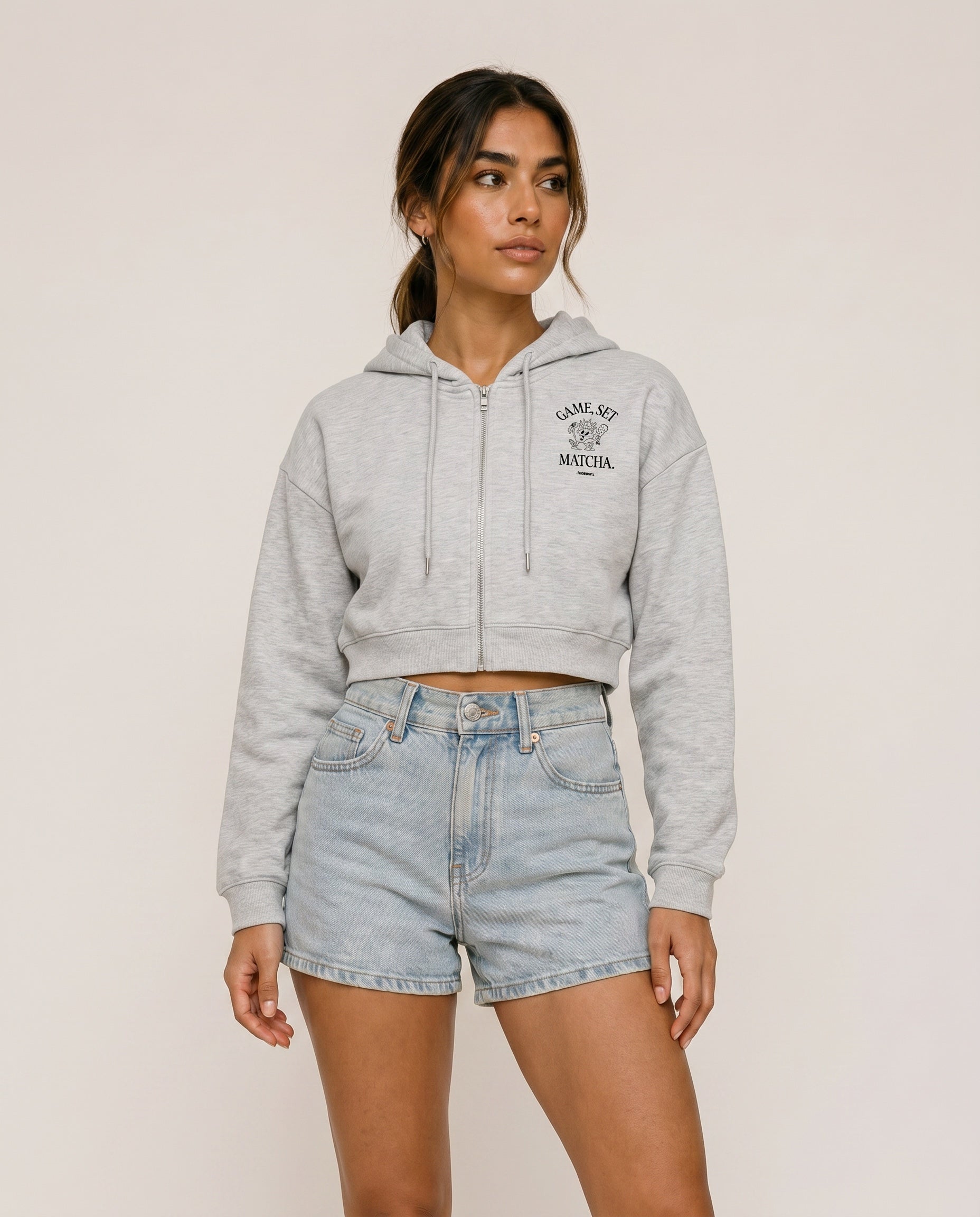 Game, Set, Matcha Cropped Hoodie