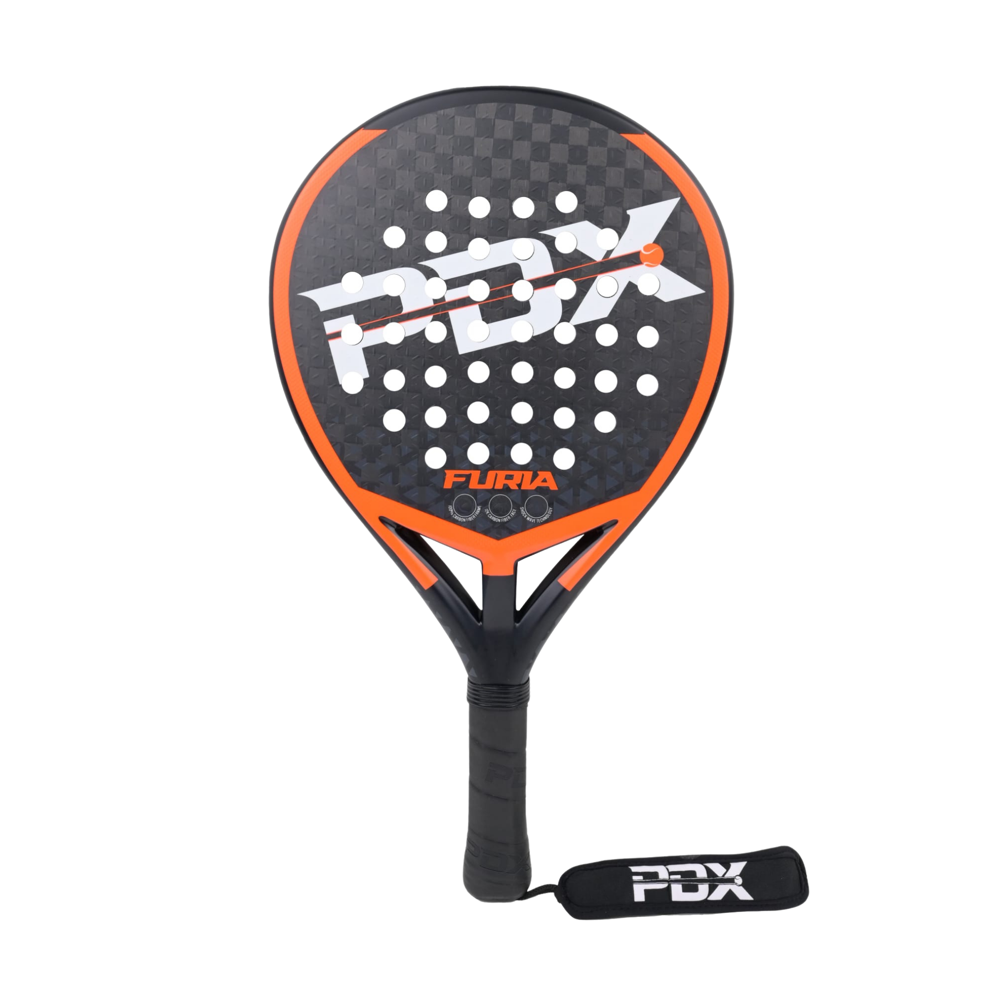 Fury Padel Rackets PDX Furia Pro Padel Racket | Full Carbon Fibre 12K Face | 355g Hybrid ...