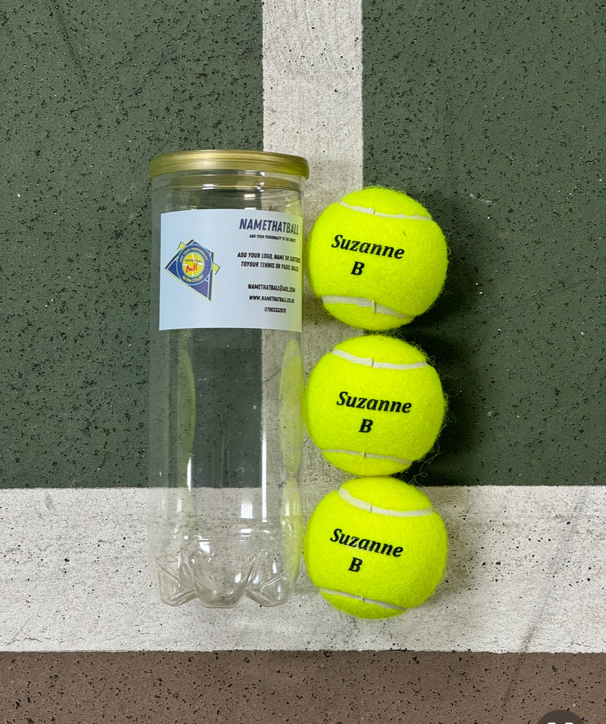 Personalised Padel Balls - Standard text edition