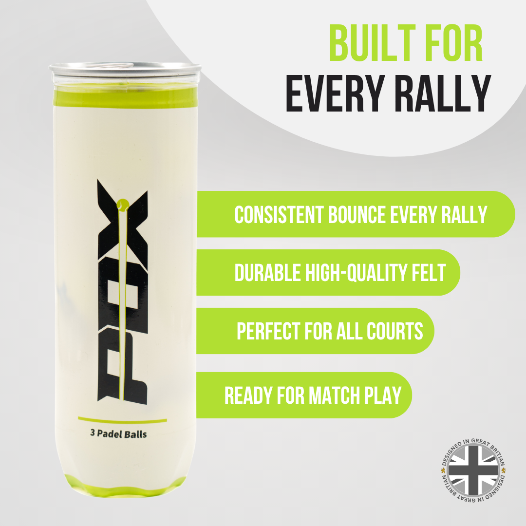 PDX Padel Balls Pack of 3 | High Performance | Durable Felt | Indoor Outdoor