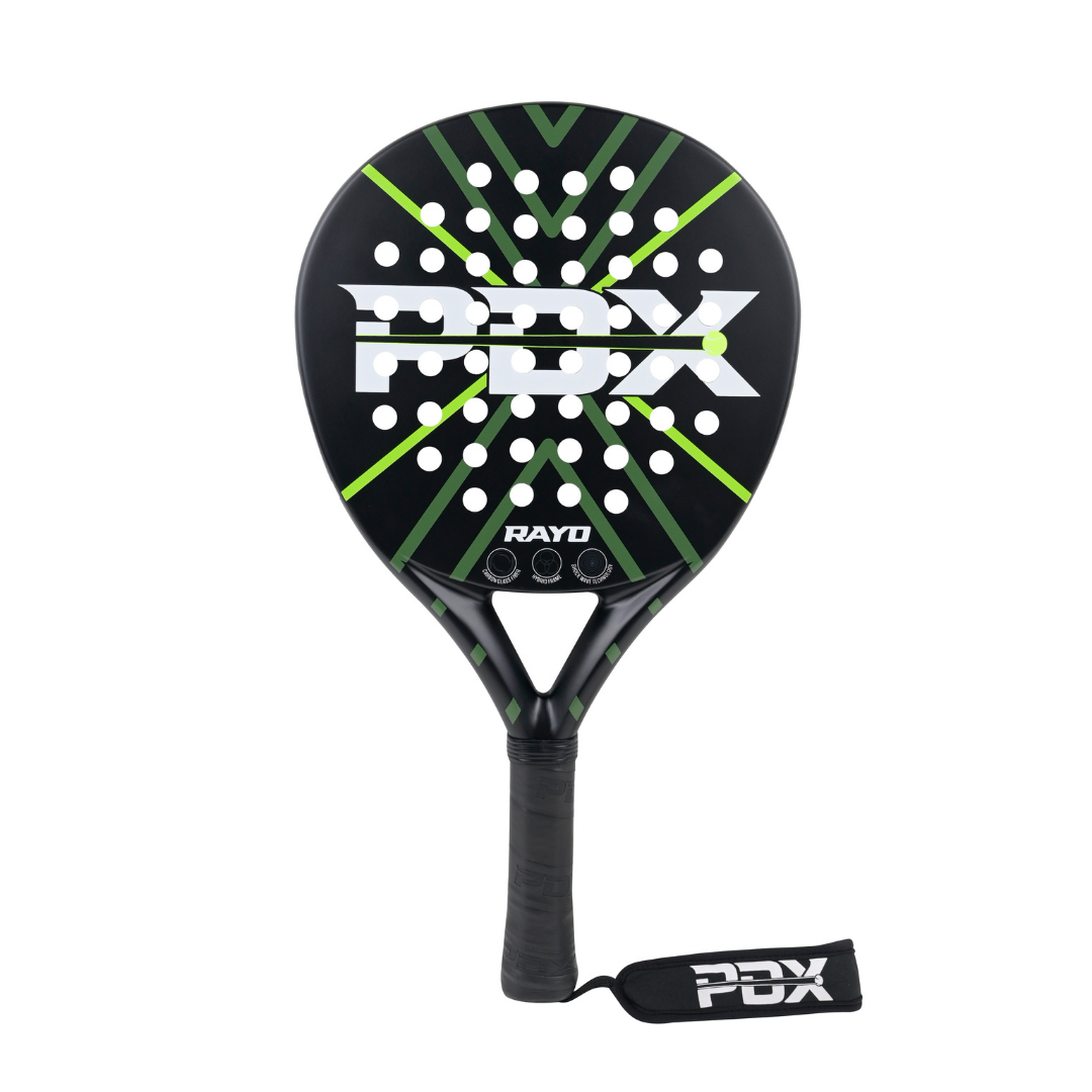 PDX Rayo Beginner Padel Racket | 30% Carbon 70% Fibreglass | 355g Roun ...