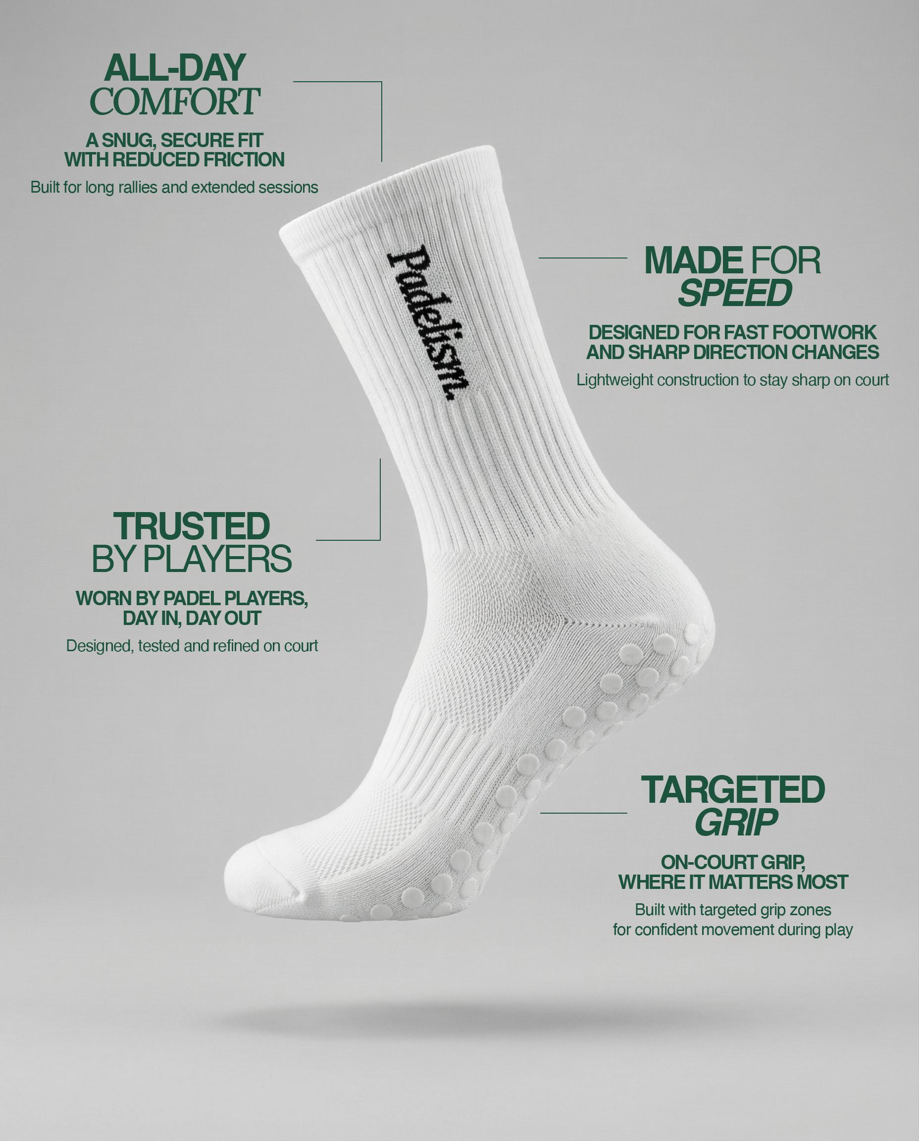 Padel Grip Socks | Non-Slip Performance Socks | Padelism