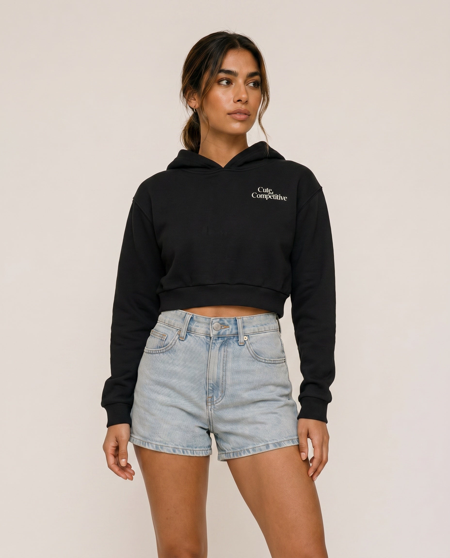 Cute and Competitive Cropped Hoodie