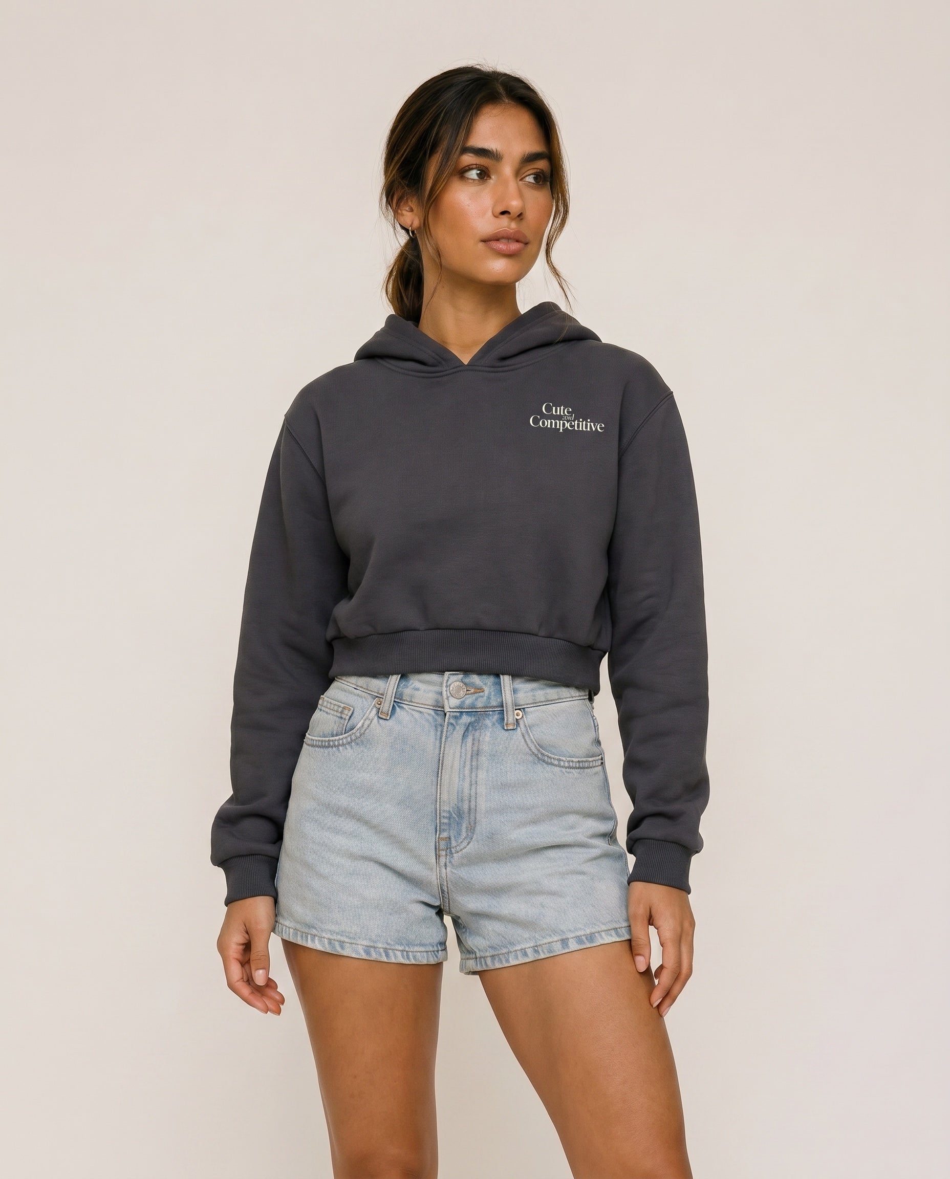 Cute and Competitive Cropped Hoodie