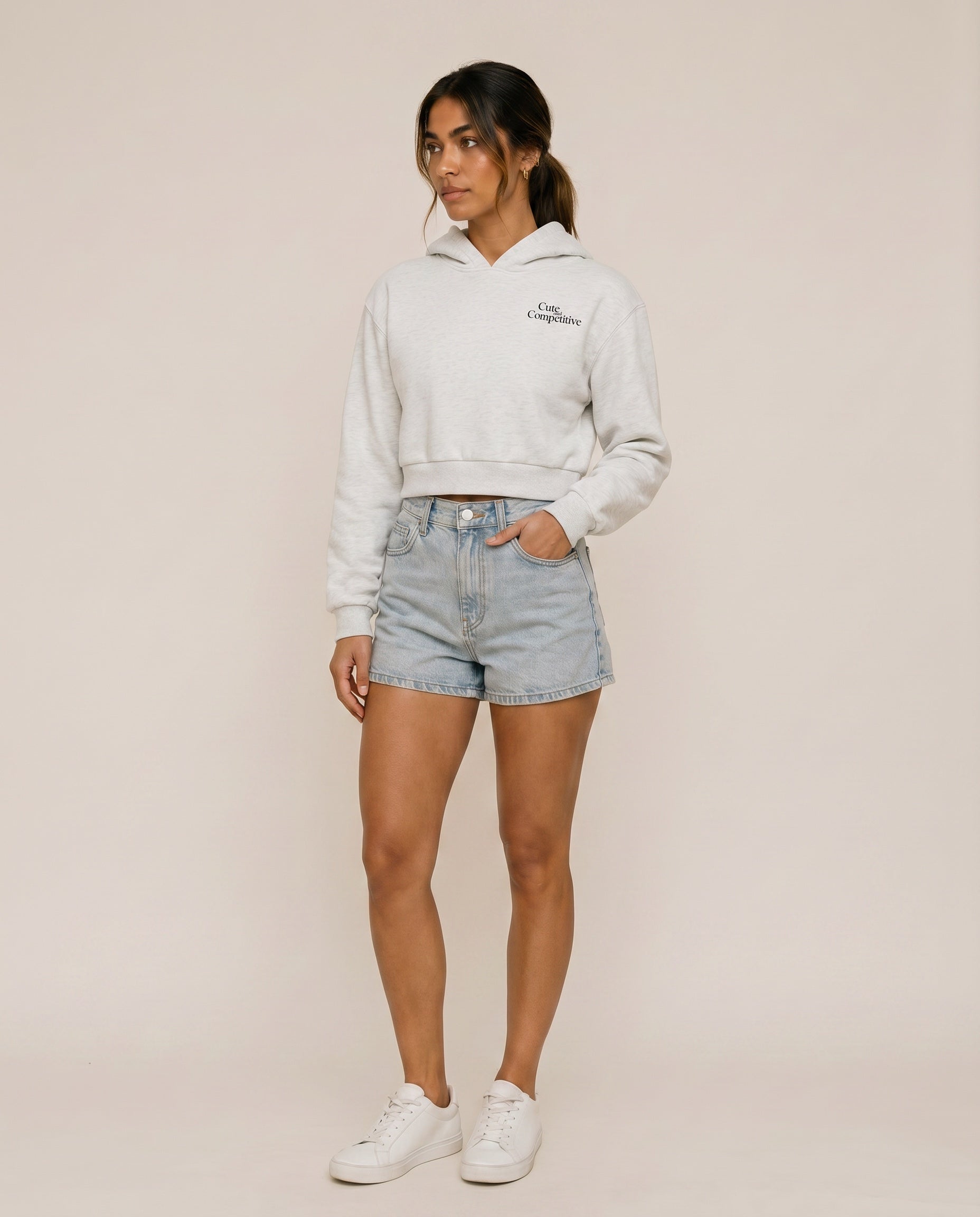 Cute and Competitive Cropped Hoodie