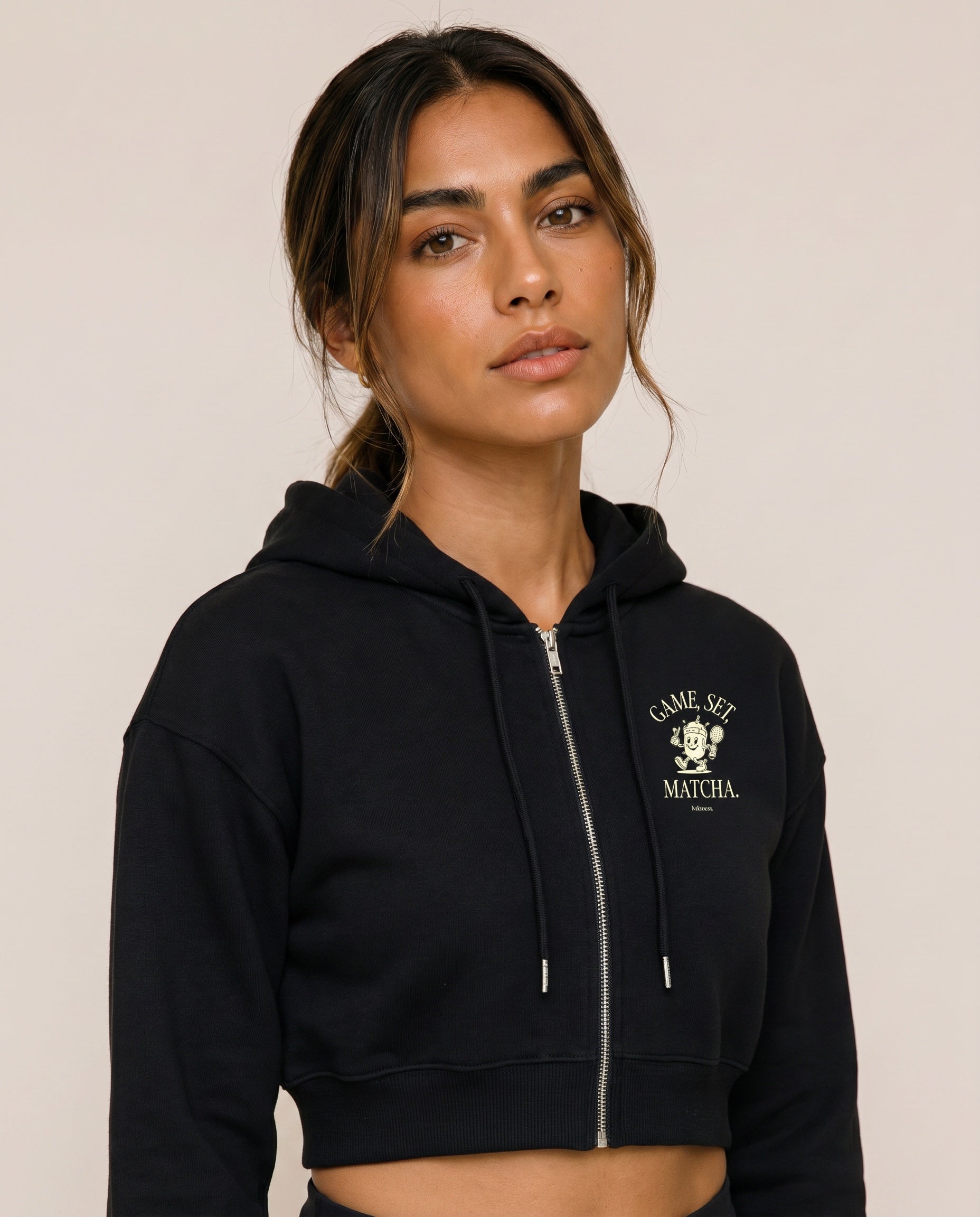 Game, Set, Matcha Cropped Hoodie