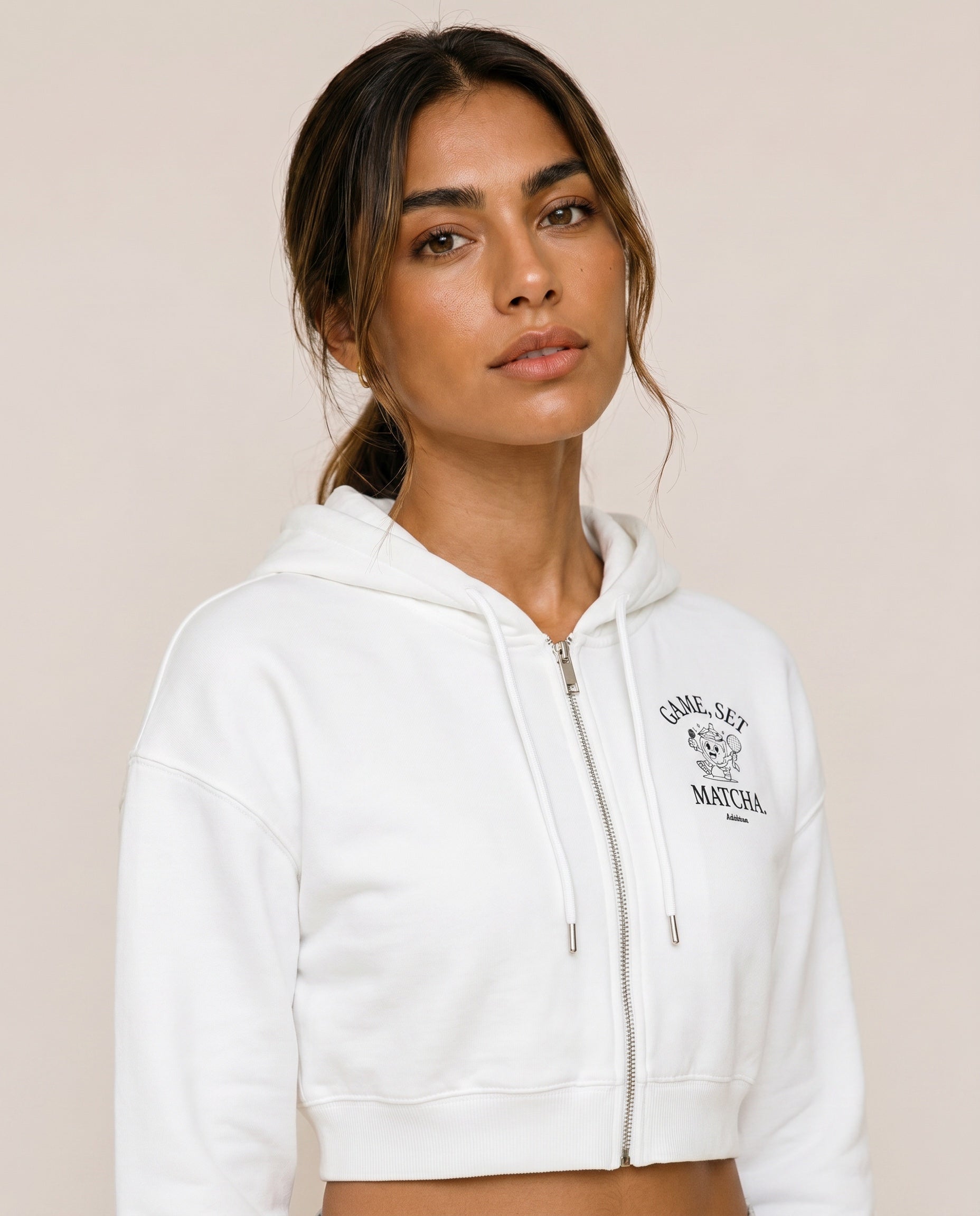Game, Set, Matcha Cropped Hoodie